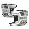 For 2018-2020 Ford F150 Pickup [Halogen Type] Projector Chrome Headlights Pair