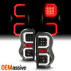 For 04-09 Dodge Durango SUV [Dual C-Tube] LED Black Tail Lamp Brake Lights Pair