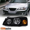 Fits 04-06 Elantra Black Bezel Headlights Front Lamps Driver/Left Replacement