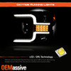 For 18-20 Ford F150 Halogen Projector Black Headlights w/ LED Sequential Signal