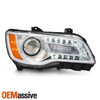 For 11-14 Chrysler 300 LED Light Bar Halogen Type Projector Headlight Passenger