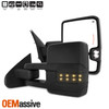 2x [Power Folding] Heat LED Turn Smoke Towing Mirrors For 14-18 Silverado Sierra