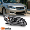 For 2013-2015 Honda Accord 4-Door w/o LED DRL Halogen Black Headlight Passenger
