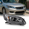For 2013-2015 Honda Accord 4-Door w/o LED DRL Halogen Black Headlight Passenger