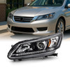 For 2013-2015 Honda Accord 4Door w/o LED DRL Halogen Black Headlight Left Driver