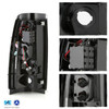 For 1999-02 Silverado Sierra 1500/1500HD/2500/2500HD LED Tube Black Tail Lights