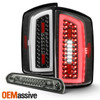 For 07-08 Ram 1500 2500 09 3500 LED Tube Bar Black Tail Lights + Smoke 3RD Brake