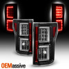 For 2015-2017 Ford F150 LED [C-Tube Light Bar] Black Tail Lights Pair Left+Right