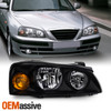 Fits 04-06 Elantra Black Bezel Headlights Lamps Passenger/Right Side Replacement