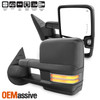 Pair Power Heat [Sequential Turn] Black Towing Mirror For 07-13 Silverado Sierra