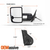 Pair Power Heat [Sequential Turn] Black Towing Mirror For 07-13 Silverado Sierra