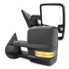 Pair Power Heat [Sequential Turn] Black Towing Mirror For 07-13 Silverado Sierra