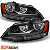 Fit 11-18 Volkswagen Jetta MK6 Sedan Halogen Black Headlights Replacement L+R