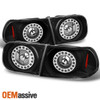 Fit 1992-95 Honda Civic Coupe Sedan Black LED Ring Style Tail Lights Replacement