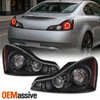 Fits 2008-2015 Infiniti G37/ Q60 Coupe OE Pair Tail Lights - Black Housing