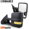 Pair Power Heat [Sequential Turn] Black Towing Mirror For 14-18 Silverado Sierra