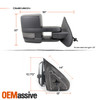 Pair Power Heat [Sequential Turn] Black Towing Mirror For 14-18 Silverado Sierra