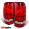 Fit 99-02 Silverado 99-03 Sierra Red Clear Tail Lights Brake Lamps Replacement