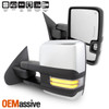 2x Power Heat [Sequential Turn] Chrome Towing Mirror For 14-18 Silverado Sierra