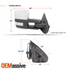 2x Power Heat [Sequential Turn] Chrome Towing Mirror For 14-18 Silverado Sierra