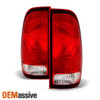 Fit 1997-2003 Ford F150 / 1999-2007 Ford Super Duty Pickup Red Clear Tail Light