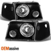 Fit 93-97 Ranger Black Bezel Projector Headlights + Black Clear Corner Signal