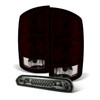 For 2002-2006 Ram 1500 03-06 2500/3500 Dark Red Tail Lights + LED 3Rd Brake Lamp