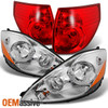 Fits 06-10 Sienna Headlights Replacement Pair + Red Lens Outter Piece Tail Light