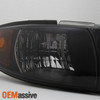 Fit 97-03 Pontiac Grand Prix Black Smoke Headlights Headlamps Replacement