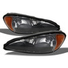 Fit 1999-2005 Pontiac Grand AM Black Headlights Replacement 2000 2001 2002 2003
