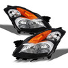 Fits 07-09 Altima 4Dr Sedan black Headlights Headlamps Halogen Type 2007-2009