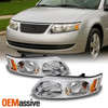 Fit 2003-2007 Saturn Ion 4 Door Sedan Headlights Driver+Passenger Replacement