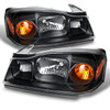 Fit 2006-2007 Saturn VUE Black Bezel Headlights Headlamps Pair Left + Right