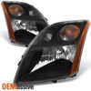 Fits 07-09 Sentra Black Bezel Headlights Lamps Replacement Left+Right 2007-2009