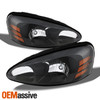 Fits 04-08 Pontiac Grand Prix Amber Black Bezel Headlights HeadLamps Replacement