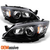 For 08-11 Impreza 12-14 WRX Projector Headlights + Light Bar Tail Combo Black