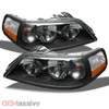 Fit 2005-2011 Lincoln Town Car Halogen Type Amber Black Replacement Headlights