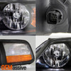 Fit 2005-2011 Lincoln Town Car Halogen Type Amber Black Replacement Headlights