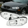 [Black] Fits 2000 2001 Maxima Left + Right Side Headlights Front Lamps Pair