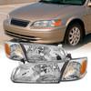 [OE Style]For 2000 2001 Toyota Camry Chrome Bezel Headlight Lamps Assembly