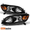 Fits 2009 2010 2011 2012 2013 Toyota Matrix Left+Right Side Black Headlights