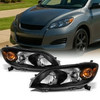Fits 2009 2010 2011 2012 2013 Toyota Matrix Left+Right Side Black Headlights