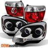 Fit 07-12 Acadia Chrome Clear Projector Headlights + Red Clear Outer Tail Lights