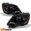Fit 07-12 GMC Acadia Black Replacement Headlights Headlamps Left+right 2007-2012