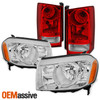 Fit 09-11 Pilot Clear Headlights Replacement + Red Clear Tail Lights