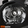 Fits 03-05 Honda Pilot Amber Black Bezel Headlights Headlamps Replacement Pair