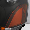 Fits 03-05 Honda Pilot Amber Black Bezel Headlights Headlamps Replacement Pair