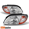 Fit 99-03 Ford Windstar Replacement Chrome Clear Headlights L + R Headlamps