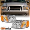 For 01-05 Ford Explorer Sport Trac Chrome Bezel Headlight + Corner Signal Lamp
