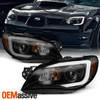 Fit 2006-2007 Subaru Impreza WRX Outback Black Smoke LED DRL Projector Headlight